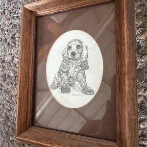 Framed Dog Sketch Art